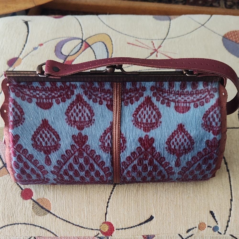 Jamin Puech Paris Burgundy & Blue Patterned Bag